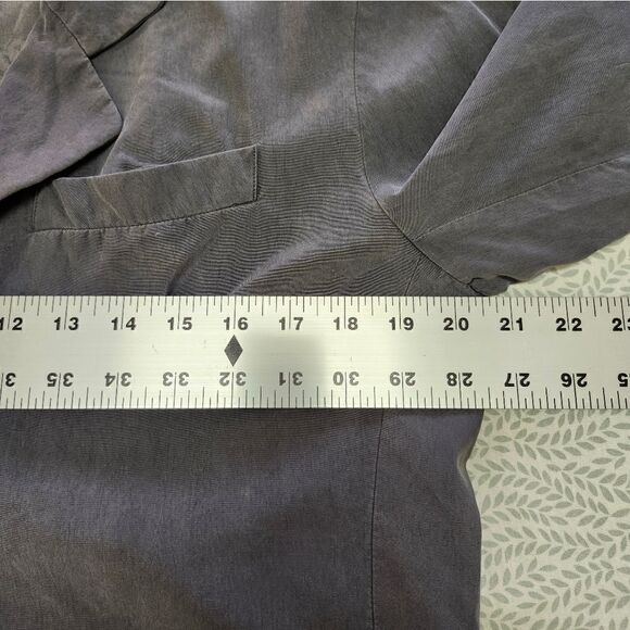 SAKS FIFTH AVENUE Real Clothes Silk Navy Blue Blazer Light-weight Suit Jacket - Picture 9 of 12